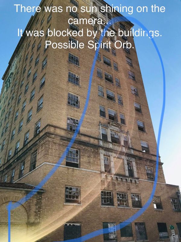 Spirit orb; Backside of Baker Hotel, Mineral Wells...