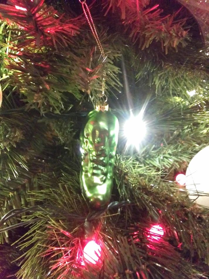 Classic tradition of the Christmas "pickle"...wait...