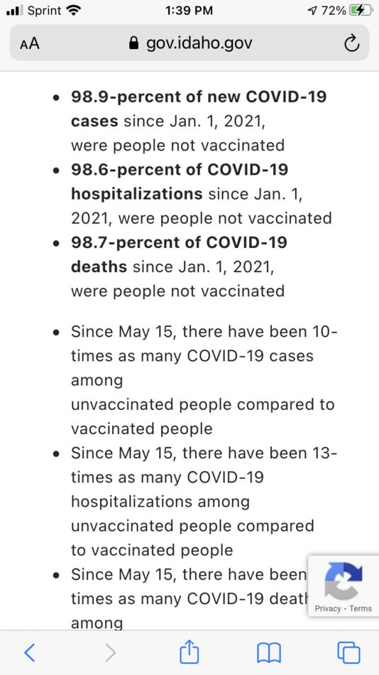 Close to 100% WHERE you live unvaccinated are who ...