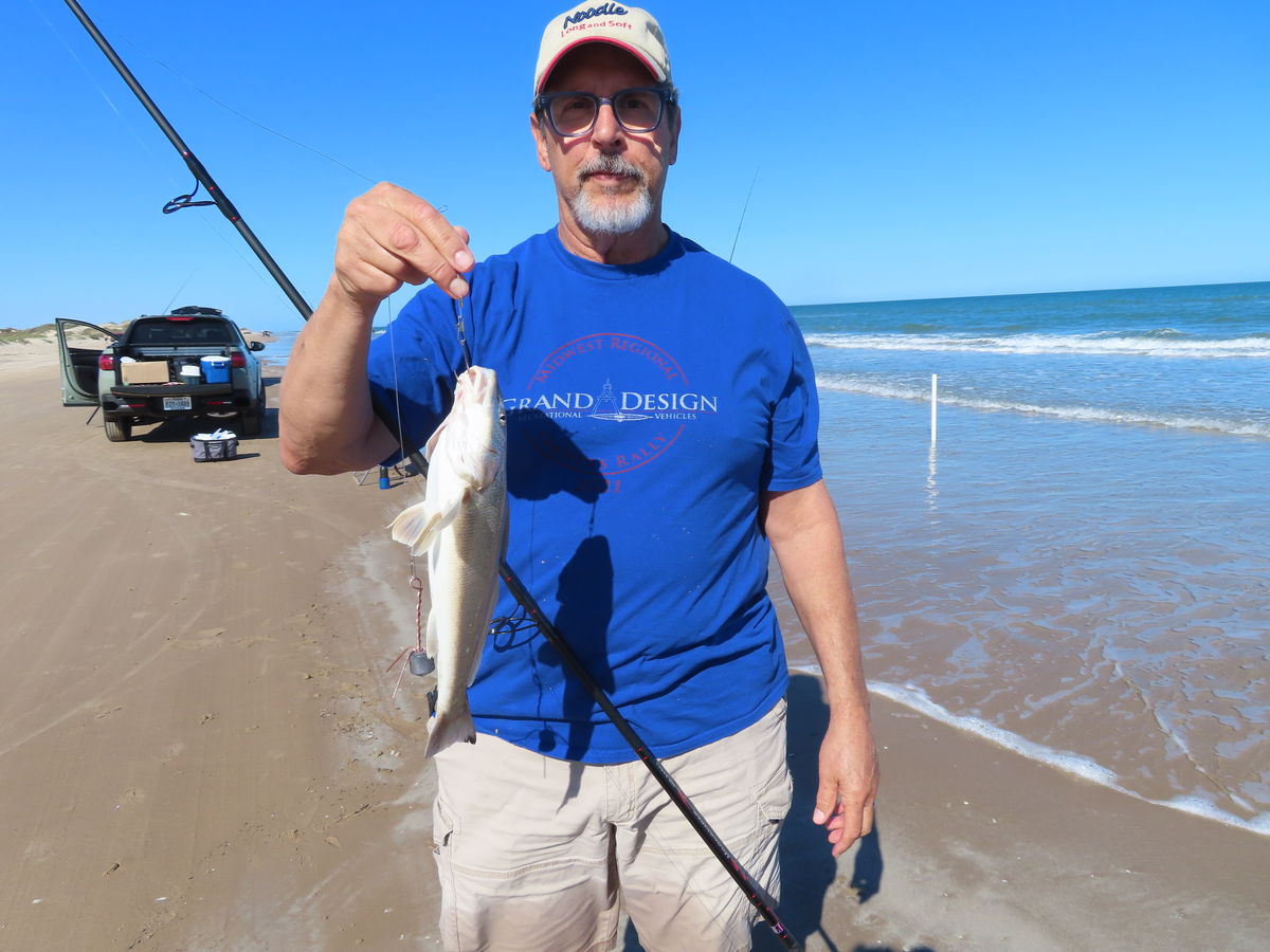 Andy lands his first whiting...