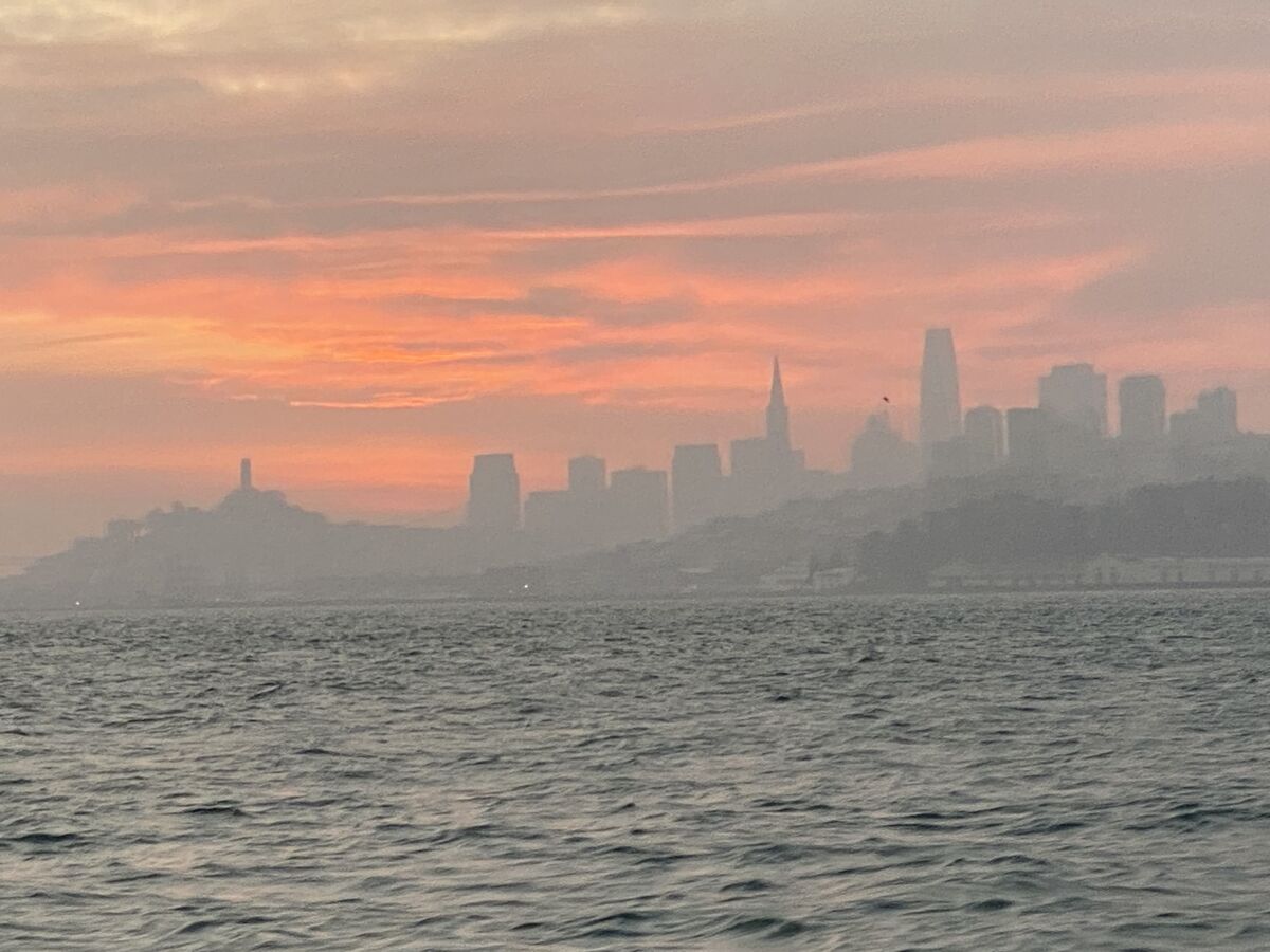 SF skyline at sun up on the way out….....