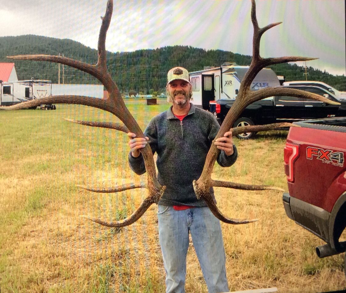 Matched set 380” bull. He took these to the antler...