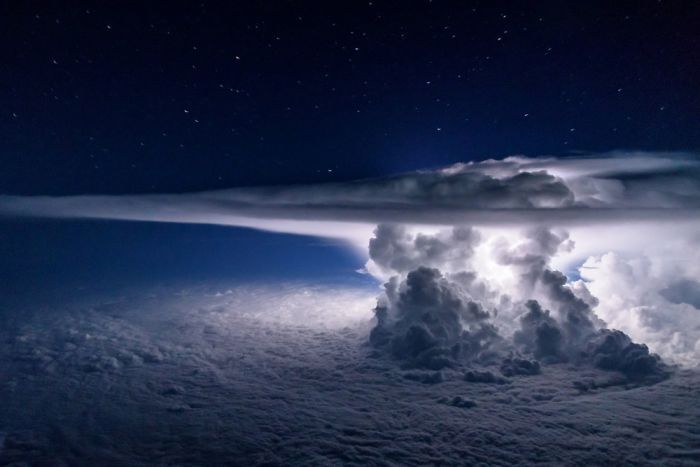 A thunderstorm from 50,000 feet...