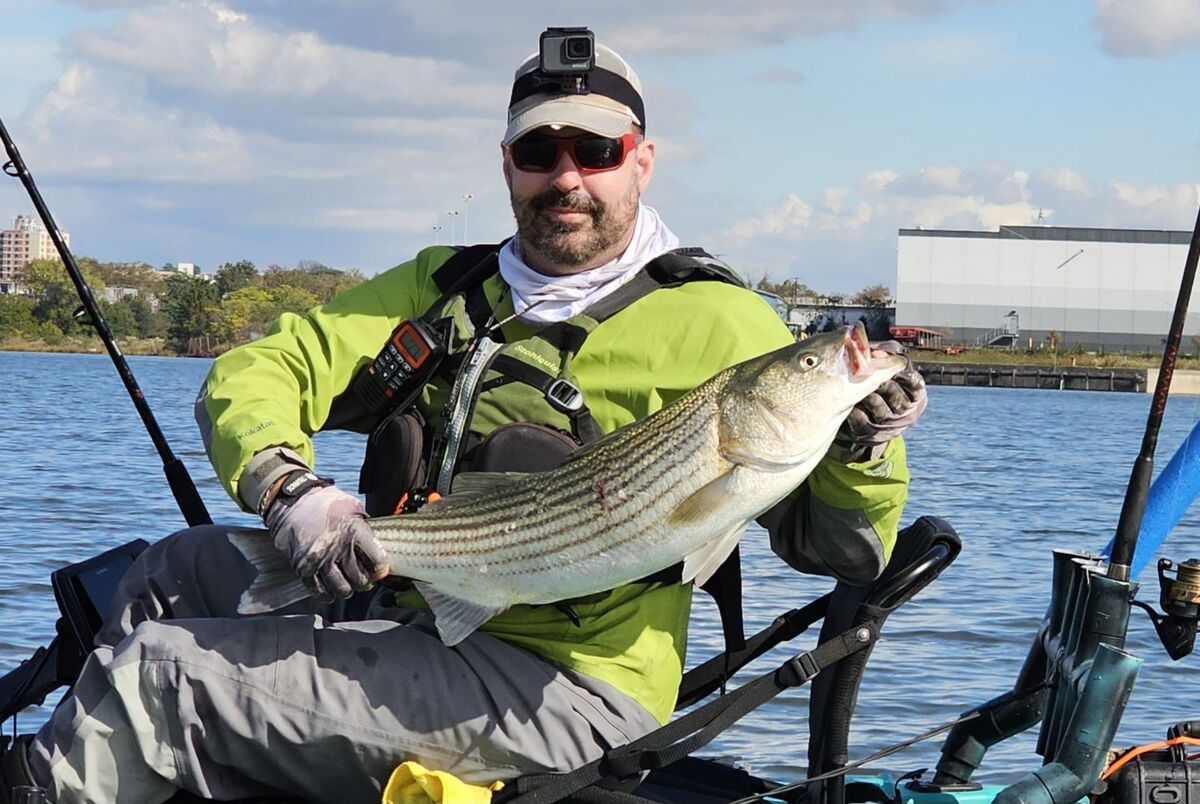 First kayak stripers from the NJ fall run Finally got out to fish for