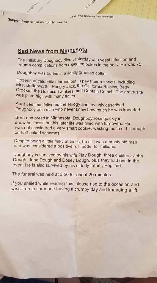 Obituary…. Deep sadness...