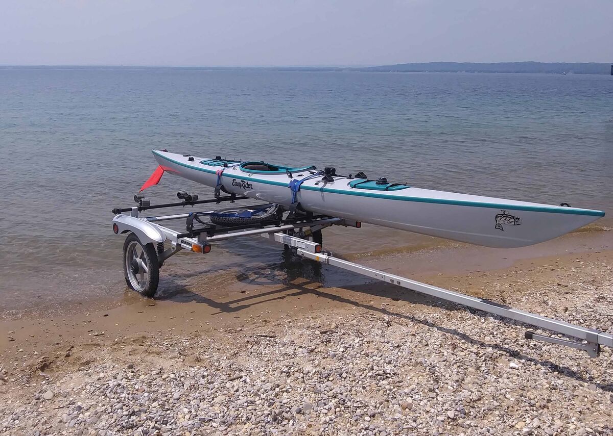 Another Easy Rider fiberglass sea kayak in the 18'...