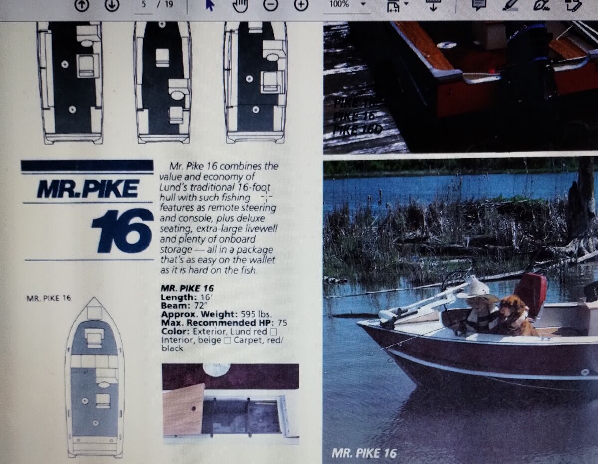 New to me boat (Page 2) Here's the page in the 1983 Lund catalog with