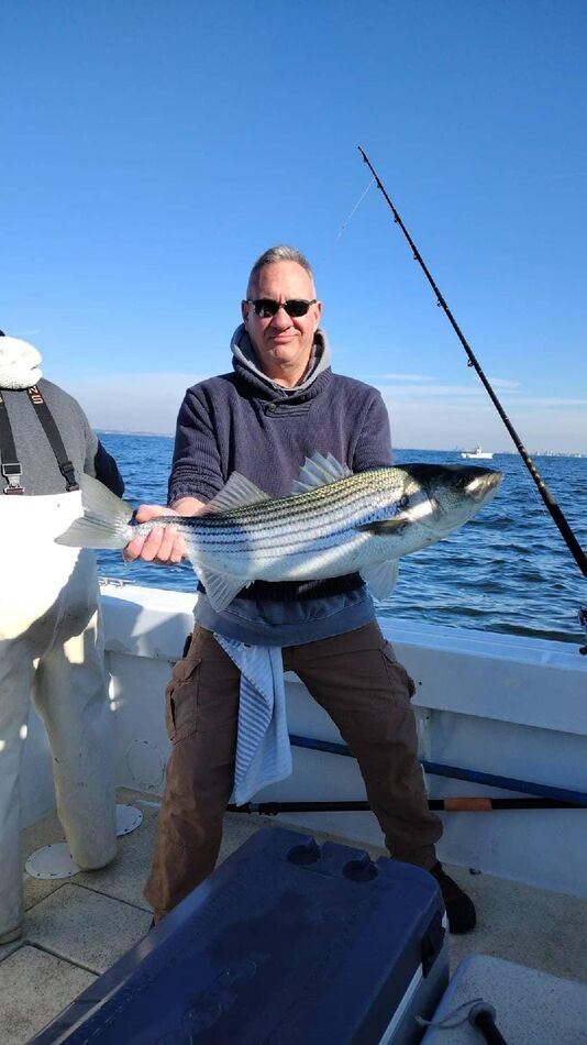 NJGreat Day for Fall Stripers.. Awesome day on Raritan Bay trolling for Stripers with Westwind