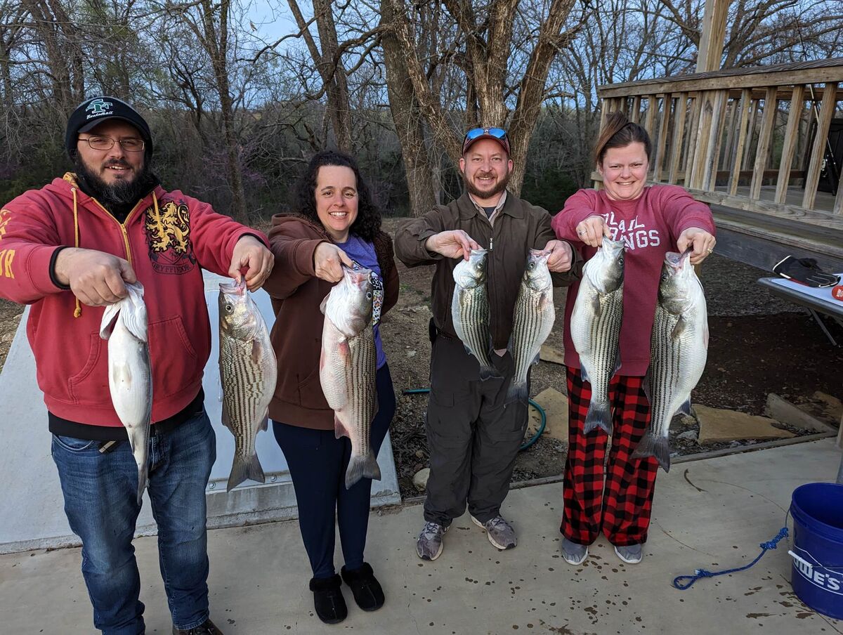 Striper fishing on lake Texhoma Oklahoma Went striper fishing on lake