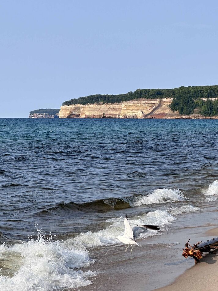 Lake Superior at Miner's Beach looking East along ...