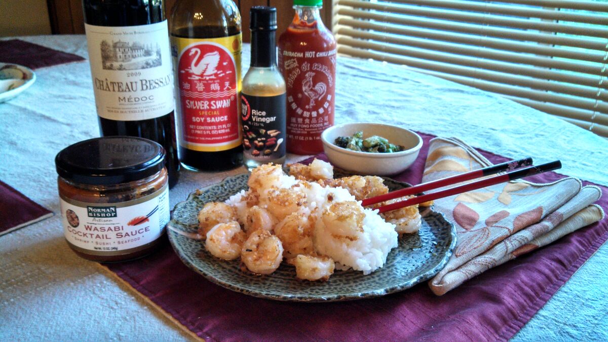 Shrimp with sushi rice....