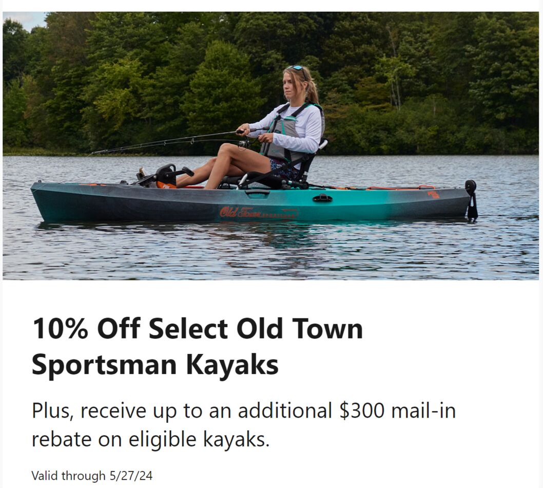 Sale on Old Town Sportsman Kayaks From what I was told while in Dick’s