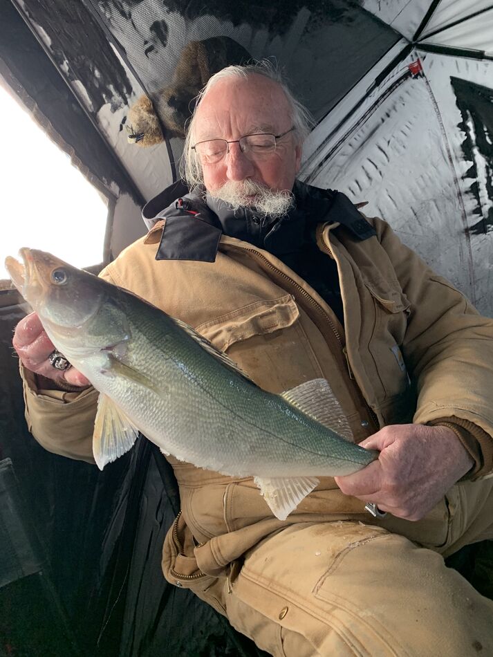 Ice Fishing: Lake Winnipeg. Manatoba Canada. Great Place To Ice Fish 