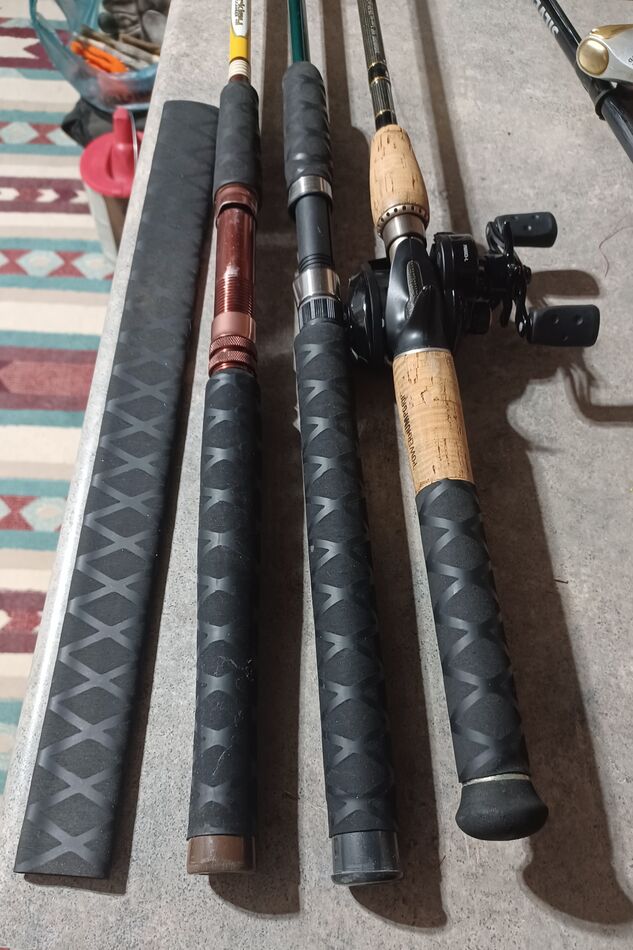 The EVA foam rod grips on my favorite setup have become slick and shiny ...